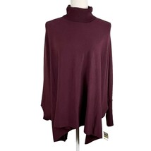 Alfani Sweater Medium Wine Turtleneck Poncho Dolman Sleeves Oversized New - $29.69