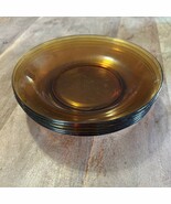 Vintage Vereco France Set Of 5 Amber Bowls Cereal Salad Soup - $34.19 CAD