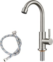Stainless Single Hole Faucet Tap for Bathroom Kitchen Sink Outdoor Garden Bar - £27.60 GBP