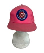 Vintage Hat Chicago Cubs 1989 Champions MLB Baseball Cap Yupoong Pink OS - $582.73 MXN