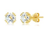 6mm Women&#39;s Earrings .925 Gold Plated 379112 - $29.00