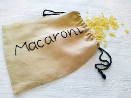 Reusable Storage Bag Eco Friendly Linen Drawstring Bag Large Embroidered - £19.39 GBP