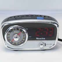 Westclox Retro Style Alarm Clock w/ Radio/Aux Model 80193  Tested Works - £19.12 GBP