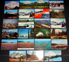 23 Lot 1950-1960&#39;s MT. RAINIER POSTCARDs SET Washington National Park La... - £12.56 GBP