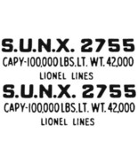 LIONEL 2755 S.U.N.X. LETTERING SELF ADHESIVE STICKER O Gauge Trains - £3.08 GBP