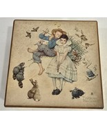 Vintage 1974 Schmid Norman Rockwell Wooden Hinged Lid Trinket Jewelry Mu... - €9,41 EUR