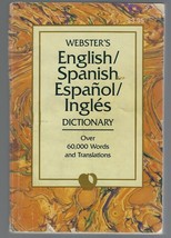 Webster&#39;s English Spanish Dictionary Paperback 1993 Orange Book - £9.10 GBP