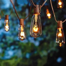 Outdoor String Lights 20Ft With 20 Vintage Bulbs(2 Spare) String Lights, Waterpr - £26.21 GBP