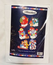 Frosty Fun Snowmen Ornament Kit Cross Stitch Plastic Canvas Herrschners 572008 - $25.59