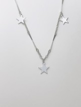 Vintage Silver Tone 3 Star Chain Necklace - €3,06 EUR