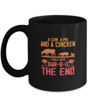 Coffee Mug Funny  A Cow A Pig A Chicken Walk into a BBQ Grilling  - £16.19 GBP