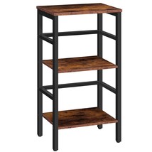 3 Tier Bookshelf, Record Storage Rack With Side Fence, Wooden Free-Standing Shel - £73.90 GBP