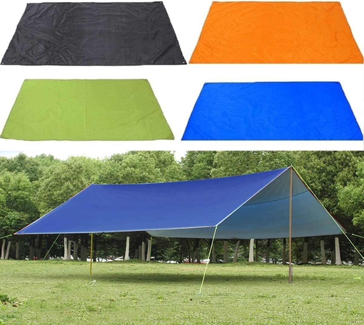 Primary image for Camping Tarp, Waterproof Picnic Mat, Tent Footprint with Drawstring, Blue