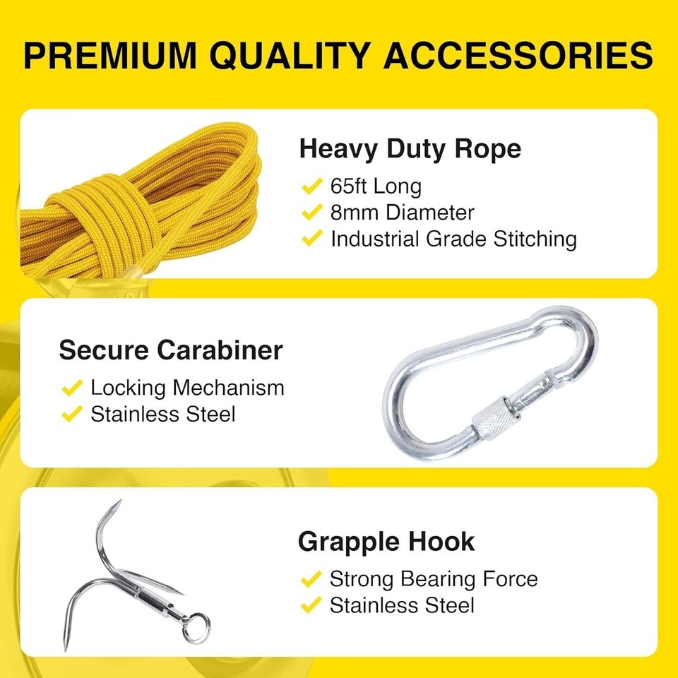 Professional Neodymium Magnet Fishing Kit - 1320LB Pull Force with Accessories Item image 5