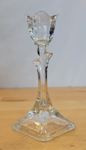 Toscany Tulip Clear 24% Lead Crystal Tuscany Candlestick Candle Holder Valentine - £11.85 GBP