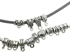 Pendant Bails Jewelry Hanger Antique Silver Hang Charms Assorted Lot Mix... - £16.15 GBP