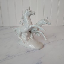 Vintage UCGC Gloss White Porcelain Unicorn Sculpture Fantasy Piece - £28.39 GBP