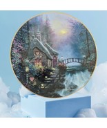 1st Issue Falbrooke Cottage Collector Plate Thomas Kinkade 6988E Enchanted - $360.49 MXN