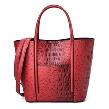 Women&#39;s Bag Crocodile Ostrich Textiles Large Capacity Bucket Bag Fashion Commute - £43.03 GBP