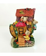 Mice Barrel House Figurine Candy Factory Hinged Lid w Hidden Mouse Insid... - $7.67