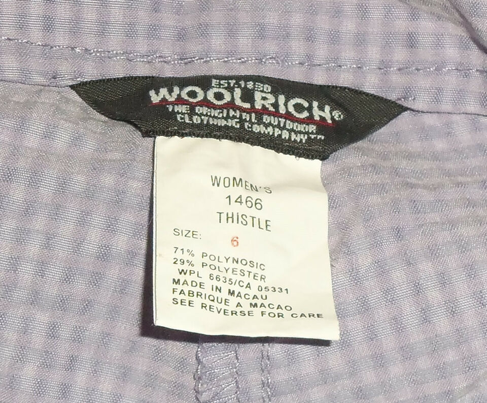 EXCELLENT WOMENS WOOLRICH LIGHT PURPLE GINGHAM CHECK CAPRI PANT  SIZE 6 Item image 3