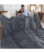 Oversized King Plush Fleece Blanket 120&quot;x120&quot; - Soft Cozy Extra Large Th... - £43.37 GBP
