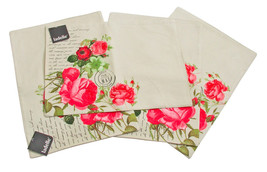 Printed Postcards Roses Placemats set of 4 by Ladelle 13x18 inches - $21.77
