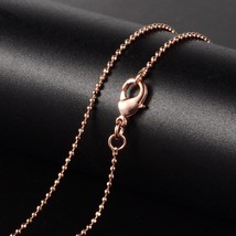 Rose Gold Ball Chain Necklace Jewelry Brass 17&quot; Dainty Simple Bead Chain  - £4.61 GBP