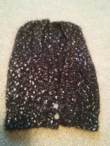 015 Cute Black &amp; White Fluffy HAndmade? Acrylic? Vest Women&#39;s Two Button... - $9.99