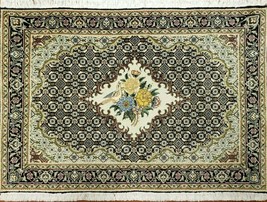 2&#39;4&quot; X 3&#39; Fine Handmade Chinese Floral Oriental Wool Rug with Bird &amp; Flowers - £246.31 GBP