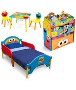 Toddler Bed Set Sesame Street Toy Organizer Activity Table Kids Bedroom ... - £174.96 GBP