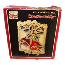 Vintage John Buck Cast Iron and Stained-Glass Candle Holder 1970's - $347.99 MXN