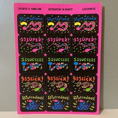 Primary image for Vintage 3M Snakes Scratch ‘N Sniff Licorice Reward Stickers