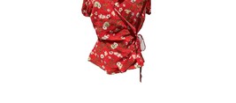 Heart Soul Juniors Red Floral Ruffle Wrap Top M - £17.00 GBP