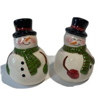 Celebrations By Mikasa Snowmen Hand-Painted Ceramic Salt and Pepper Set - NEW - £6.36 GBP