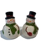 Celebrations By Mikasa Snowmen Hand-Painted Ceramic Salt and Pepper Set - NEW - £6.36 GBP