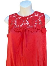 Melissa Paige Top Womens Sleeveless Blouse crocheted coral  petite small new Y2K - £13.92 GBP