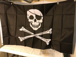 New with Tags Pirate Skull Crossbones Jolly Roger Black Banner Flag 3 X 5 - £12.75 GBP