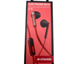 Urbanista San Francisco Wired Stereo Earbuds Handsfree 3.5mm Headphones Red - $17.10