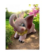 Retro Vintage Pink Elephant Ceramic Figurine Nursery Decor 1950&#39;s Dumbo? - $18.69