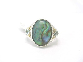 Abalone And Blue Topaz Sterling Silver Ring By Avon - New With Tag - Size 7 - £44.10 GBP