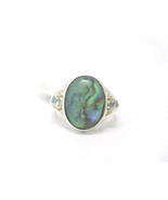 ABALONE and BLUE TOPAZ Sterling Silver RING by AVON - new with tag - Size 7 - $55.00