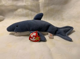 Ty Beanie Baby Plush Shark Crunch B-day Jan. 13 1996 Retired with Tag T-8 - $7.80