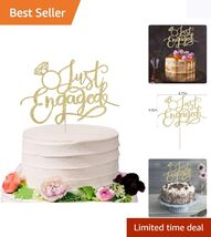 Chic Gold Cake Topper for Engagements – No Assembly Needed, Just Place &amp;... - $10.84
