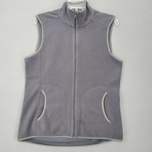 Old Navy Women Vest Size M Gray Slate Soft Full Zip Classic High Neck Pockets - £7.80 GBP