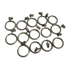 Lot 14 Silver Colored Metal Cafe Curtain Drapery Rings Clips 1 1/2&quot; Inner - £11.68 GBP