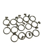 Lot 14 Silver Colored Metal Cafe Curtain Drapery Rings Clips 1 1/2&quot; Inner - $14.85
