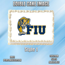 FIU Panthers Edible Image Topper Cupcake Frosting 1/4 Sheet 8.5 x 11&quot; - $11.75