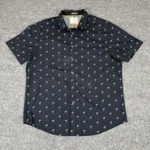 Cactus Man Shirt Mens XL Navy Blue Ricky Singh Gold Flamingo Button Up A... - £8.74 GBP