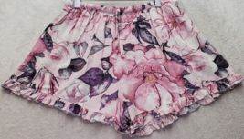 Event Blossom Shorts Womens L/XL Pink Floral 100% Rayon Elastic Waist Dr... - $10.27